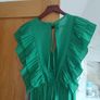 Boutique stunning green pleated wide leg catsuit jumpsuit playsuit frills S/M 8 10 12 New  party Image 4