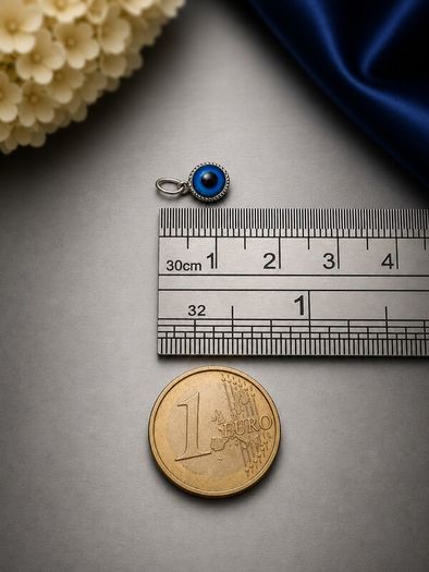 925 Vintage Sterling Silver Evil Eye Protection Charm