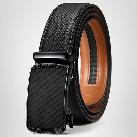 Men's Belt Leather Ratchet Belt for Men Dress Casual Every Day with Adjustable Buckle, Trim to Fit