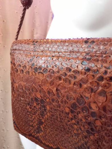 Vintage snakeskin leather handbag