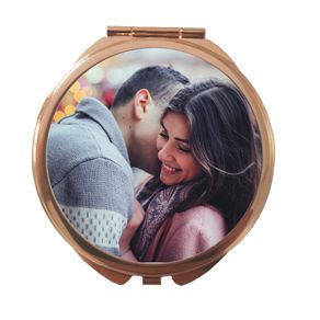 Exclusive Rose Gold Round Personalised Compact Mirror