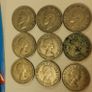 Nine English Shilling Coins 1947 to 1959 Image 2