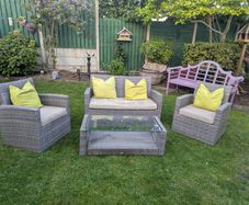 rathan two seater couch and 2 chairs