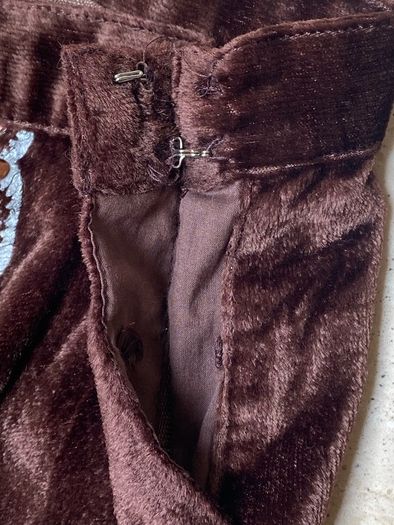 Vintage Pink Soda Handpainted Velvet Sequinned A line skirt Size UK10