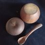 wooden apple pot with spoon Image 3