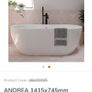 Freestanding Bath Brand New SONAS Andrea 1415mm Image 3