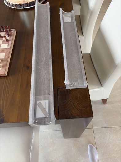 Set of two matching grey shelves