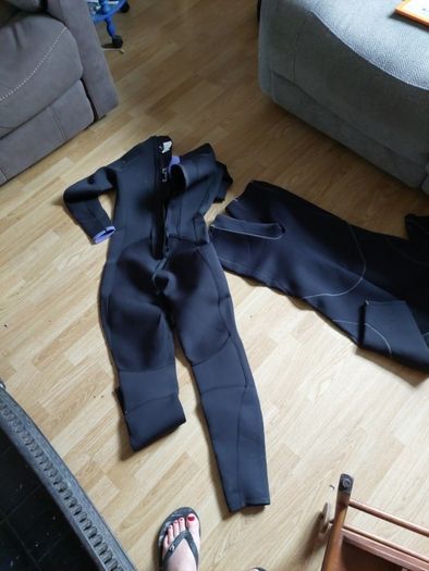 Wetsuits...long leggedMountain Warehouse.Worn twice...short suit Pegasus..used.