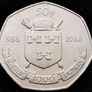 [#406] - Ireland 1988 | Irish 50p | 50 Pence | Millennium | Woodcock | KM.26 | UNC Image 2