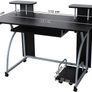 _Computer Desk with Wheels PC Table with Keyboard Drawer 2 Shelves 120 x 59 x 90 cm Image 2