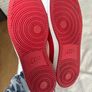 Nike court vision low white and red trainers Image 5