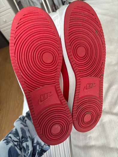 Nike court vision low white and red trainers