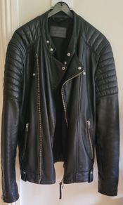 Mens All Saints leather biker jacket Size XS