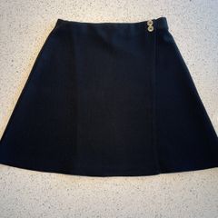 A- Line Wrap Over Style Black Skirt - SIZE: S/M 8/10