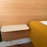 Modern Wooden Headboard with Wireless Charging Shelf Image 3