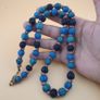 Antique Venetian African Style Melon Shape Glass & Chevron Glass Beads Necklace Image 3