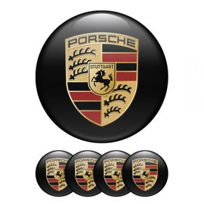 4pcs 56mm Car Wheel Sticker Center Hub Cover Badge Logo Emblem for Porsche Macan Taycan Cayenne Panamera Cayman Boxster GT 911 718.