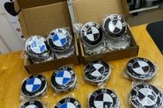 BMW Center Caps 68mm Blue Black set of 4