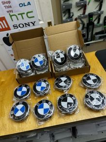 BMW Center Caps 68mm Blue Black set of 4
