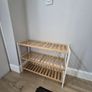 3-Tier Bamboo & White Shoe Rack Image 2