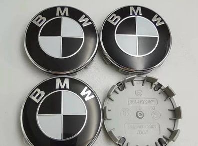 BMW Center caps 56mm x4 black white