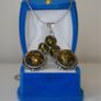 Vintage Baltic Amber Sterling Silver Necklace and Clip-On Earrings Set Image 3