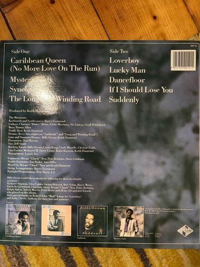 Billy Ocean vinyl lp.  Irish pressing
