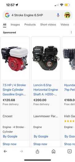 4 Stroke Engines Petrol Gasoline Engine 1 Cylinder Air Cooling 7.5HP