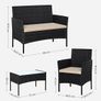 Garden Furniture Set, PE Polyrattan, Lounge Set, 4 pieces Patio Furniture, Outdoor, for Patio, Balcony, Garden Image 9