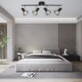 4 Way Ceiling Light Fixture Rotatable Retro Spotlight Fitting E14 Base Angle Adjustable with Black Metal Cage Flush Mount Image 7