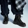 Fab Black Leather Look Boots size 6 - fab leather look - studs - chains & metal clasps! Image 3