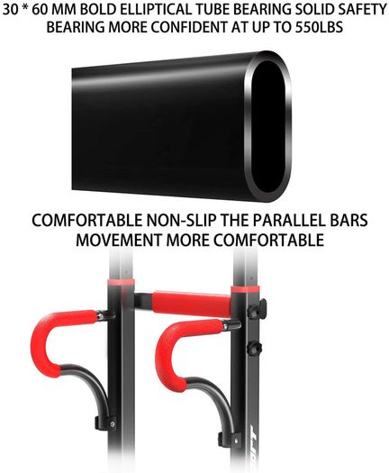 _EASY BIG Multifunctional Power Tower Adjustable Heights Workout Dip Station for Adults and Kids Home Gym Strength Training Fitness Equipment Newer Version