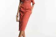 Asos linen midi dress