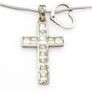 Vintage 925 CZ Cross & Heart Silver Necklace Image 2