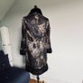 Long line jacket indigo/gold with black faux fur Image 3