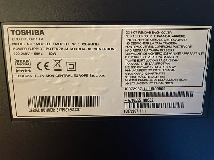 Toshiba 32 inch TV
