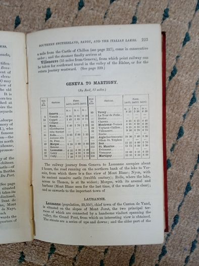 Vintage travel guide 1891. The tourists handbook to Switzerland by Robert Allbut