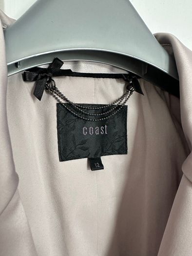 Coast mother of the bride groom champagne satin skirt suit UK12