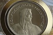 Swiss Herdsman coin stamp cover UNC 5 Francs 1987