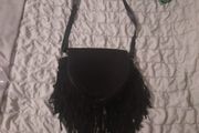 black fringe handbag