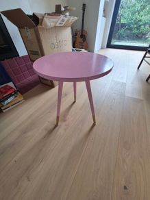 Pink side table, great for kids room or retro sitting room!