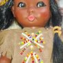 Beautiful Old Doll dark hair, beaded suede leather outfit matching suede moccasins and a headband, Postage Available or Collection, Image 2