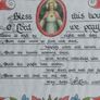 Vintage Bless This House Framed Religious Calligraphy Picture Image 2