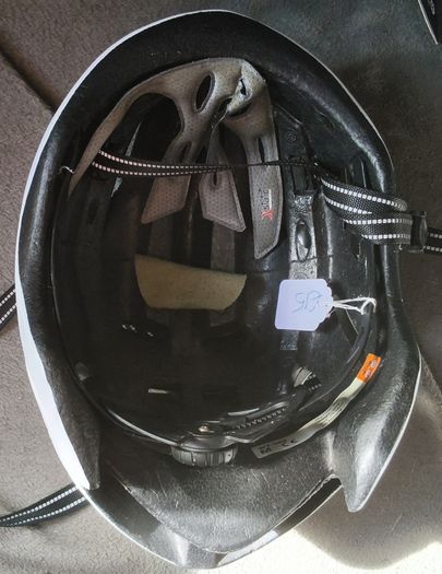 a selection of cycling helmets