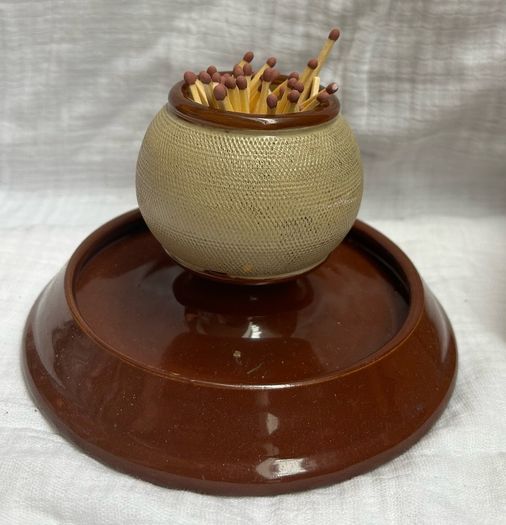 Vintage Ceramic Match Striker and Holder