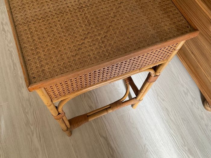 Vintage Mid Century Cane & Bamboo dressing table/console
