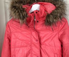 Bershka Pink Salmon Winter Jacket with Detachable hood