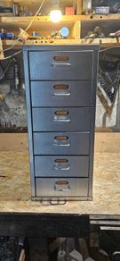 steel set of vintage drawers