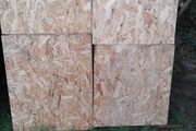 Insulation and plywood , wooden fence offcuts