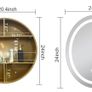 51cm Round Mirror Cabinet with Lights,with Defogger,Dimmable,Anti-Fog,3 Colors,Gold Image 2